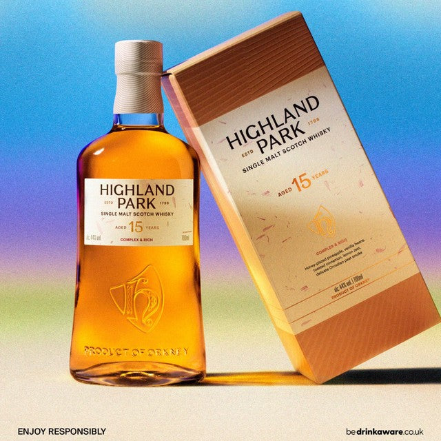Highland Park 15 Year Old Scotch whisky 70cl, imported from the UK