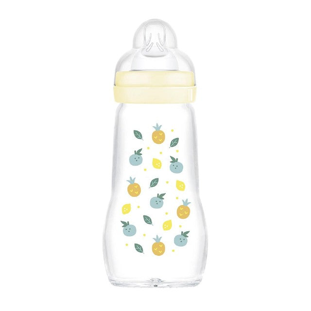 MAM Feel Good Glass Baby Bottle 260ml, imported from the UK