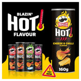 Pringles Hot Cheese & Chilli crisps 160g, imported from the UK