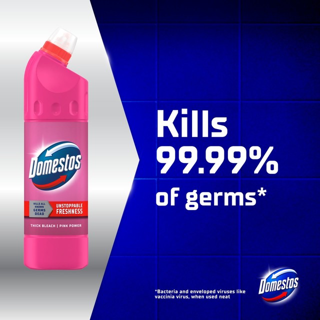 Domestos Pink Power thick bleach cleaner (British brand)