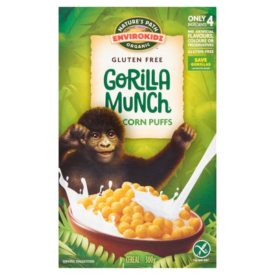 M&S Nature's Path Gorilla Munch Gluten Free Organic Corn Puffs Cereal 300g- Buy online at McGrocer
