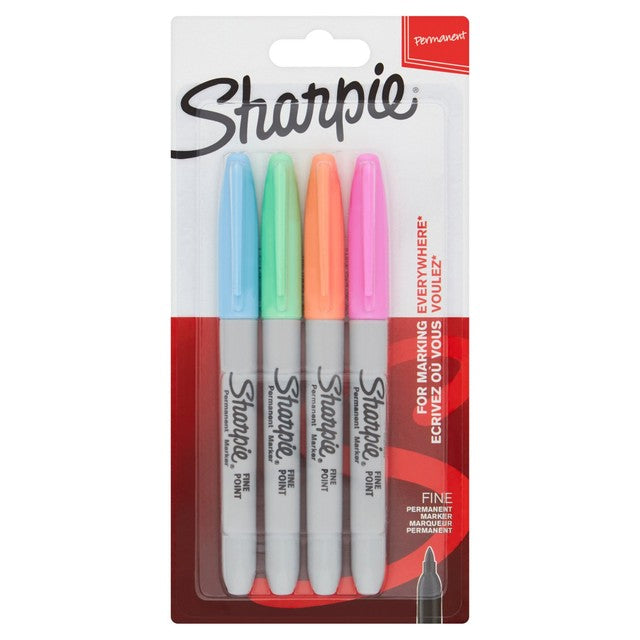 Sharpie Permanent Markers Assorted Pastel 4 Pack (British brand)