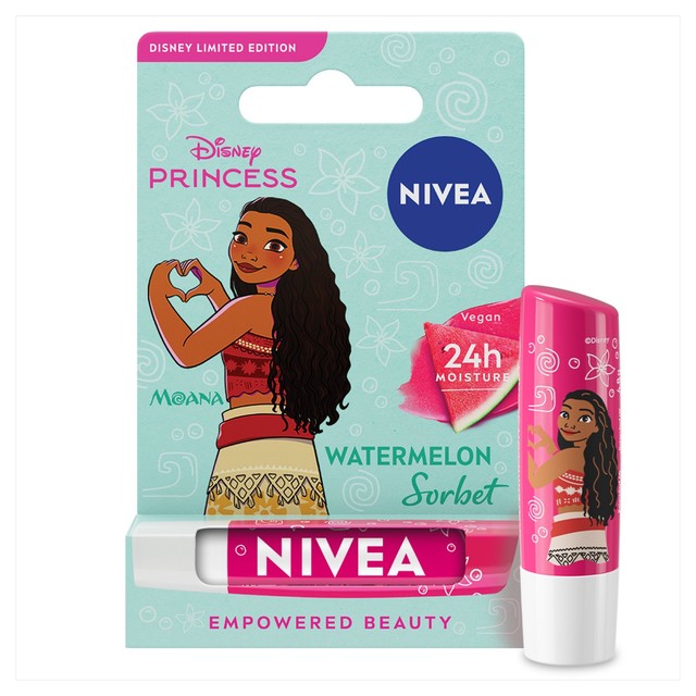 Nivea Disney Moana Watermelon Shine lip balm 4.8g, imported from the UK