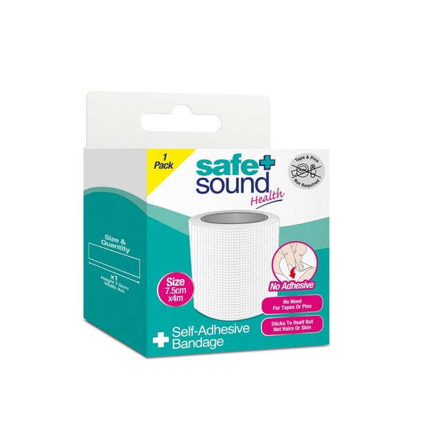 Safe & Sound self adhesive bandage 7.5cm x 4m (British brand)