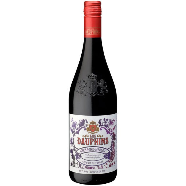 Les Dauphins IGP red wine 75cl, UK version