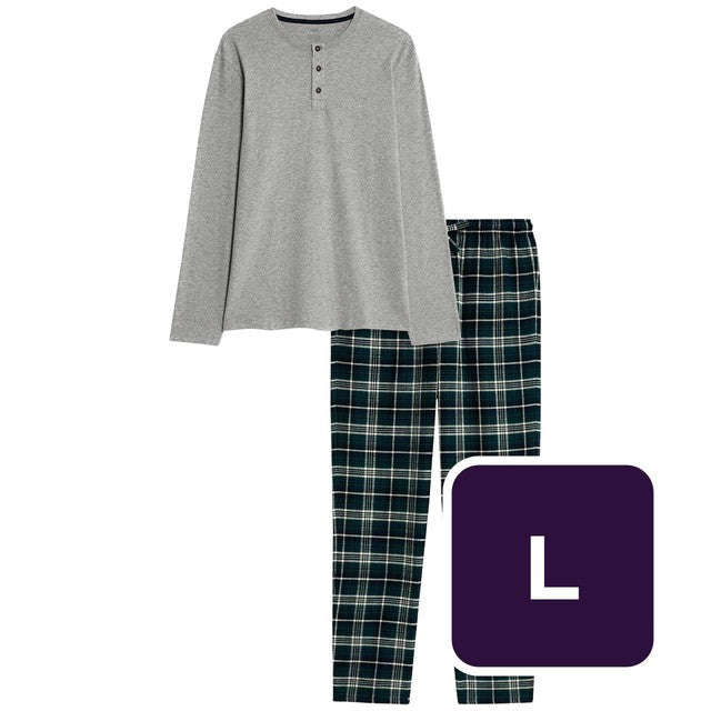 M&S cotton pyjama set grey L, imported from the UK