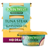 M&S John West No Drain Fridge Pot Tuna Steak with Sunflower Oil Canned Tuna 3x110g- Buy online at McGrocer