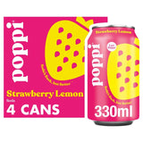 Poppi strawberry lemon soda 330ml cans, UK version