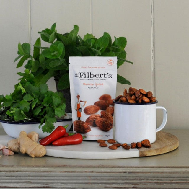 Mr Filbert's Moroccan Spiced Almonds 100g, imported from the UK