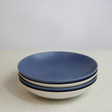 KitchenCraft stoneware pasta bowls blue embossed 22cm, UK version