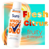 Sure Women's Whole Body Deodorant Spray Citrus 150ml (British brand)