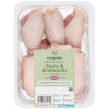 M&S organic free-range chicken thighs and drumsticks 680g, imported from the UK