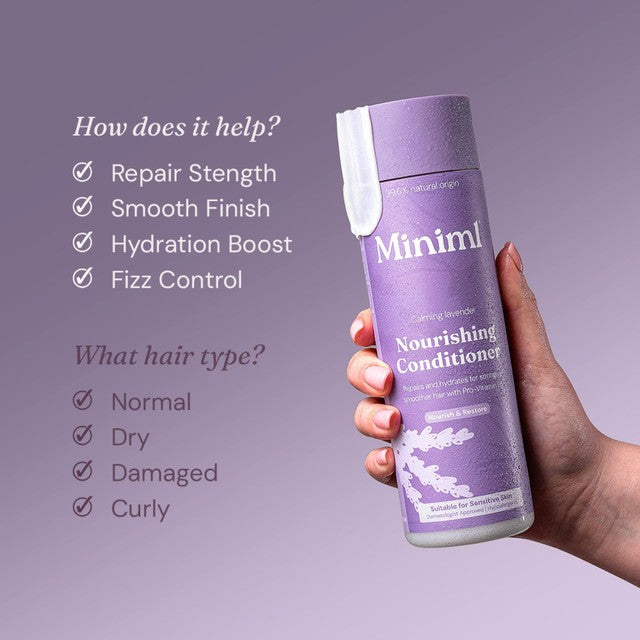 Miniml Calming Lavender conditioner with Pro-Vitamin B5, UK version
