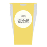 M&S white reusable picnic tumblers 4 pack, imported from the UK
