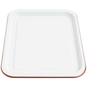 White Enamel Oven Tray, 38 cm Length, 30 cm Width