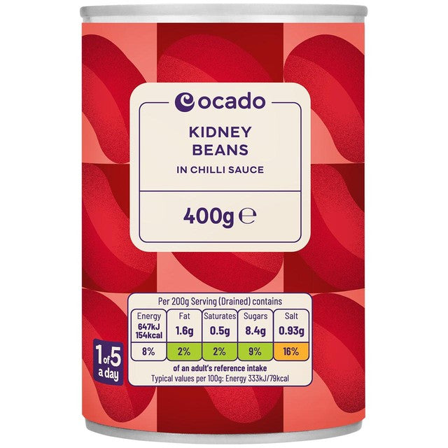 Ocado kidney beans in chilli sauce 400g, imported from the UK