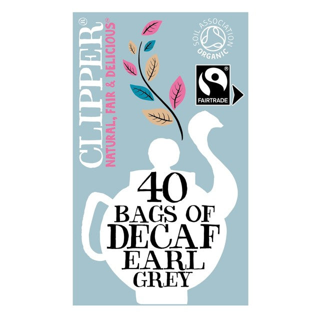 Clipper Decaffeinated Earl Grey Tea Bags 40 Count - British product