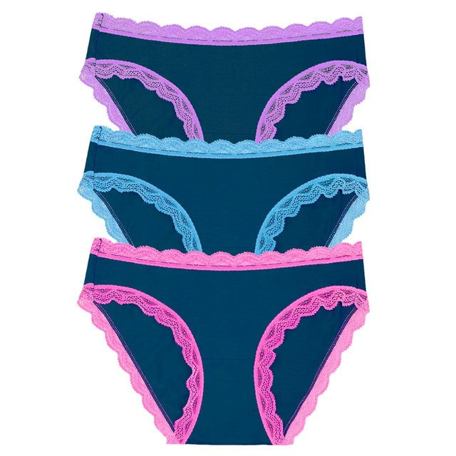 Stripe & Stare Midnight Neon knicker set size S (British brand)