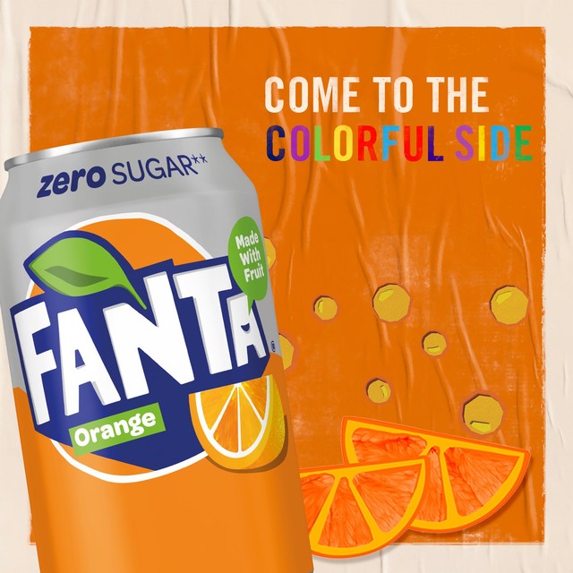Fanta Orange Zero sugar free sparkling drink 330ml can - British product