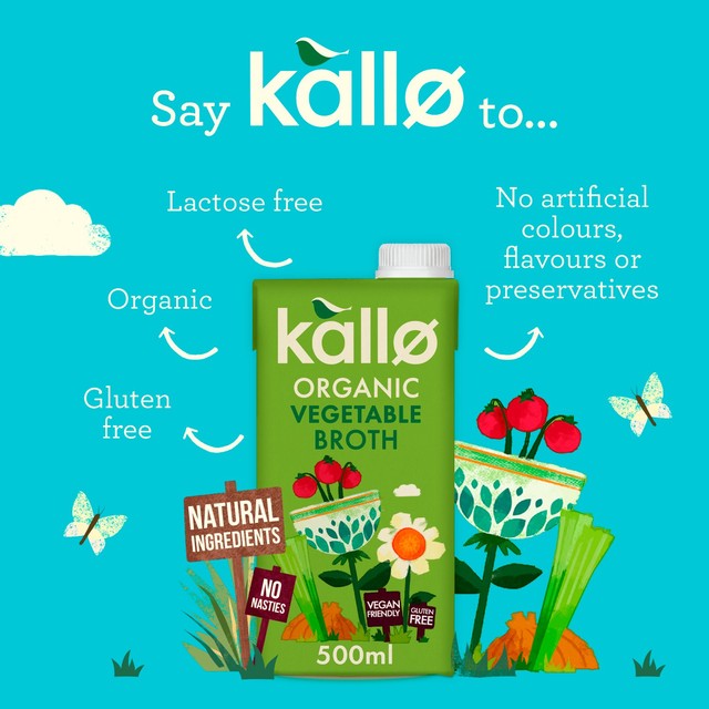 Kallo Organic Vegetable Broth carton, imported from the UK