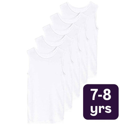 فيستات M&S Unisex Cotton Vests White Children's Vests 7-8 Y - تسوق عبر الإنترنت في McGrocer
