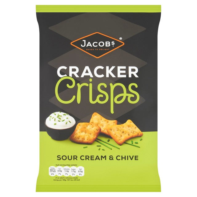 Jacob's Sour Cream and Chive crisp snack biscuits 150g, UK version