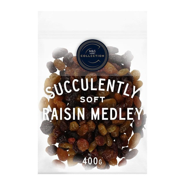 M&S soft raisin medley 400g, imported from the UK