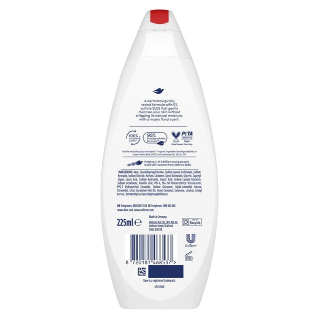 Dove Velvet Glow body wash 225ml - British product