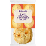 M&S Ocado Garlic & Coriander Mini Naan Breads 6 Pack- Buy online at McGrocer