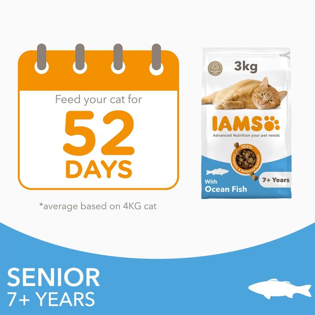 IAMS dry cat food ocean fish 3kg, UK version