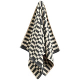 M&S bath towel geometric check charcoal, imported from the UK