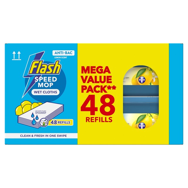 Flash wet wipes Crisp Lemons 48 Count - British product