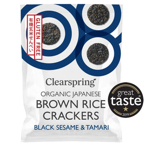 Clearspring Organic Black Sesame & Tamari Brown Rice Crackers 40g