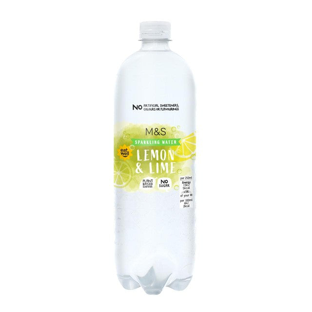 M&S Sparkling Lemon & Lime Water 1L, imported from the UK