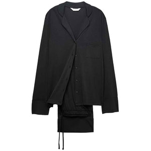 M&S Women's Cotton Modal Revere Pyjama Set, Black, Size S