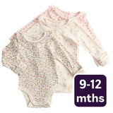 M&S M&S Girls Floral Pointelle Bodysuit with Collar Ivory Baby Bodysuit 9-12 Months- Buy online at McGrocer