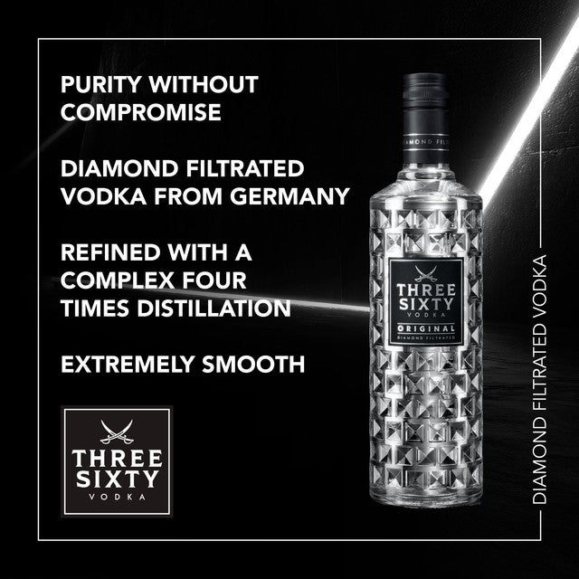 Three Sixty Original Premium Vodka - British product