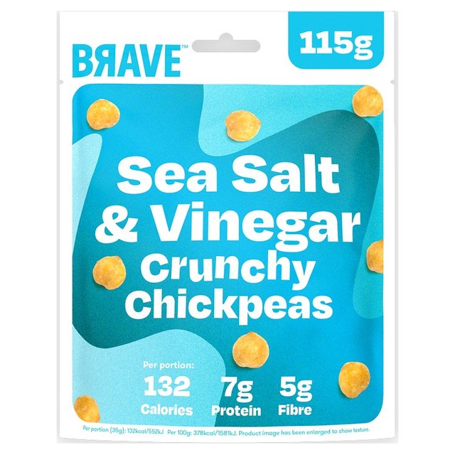 Brave roasted chickpeas Salt & Vinegar 115g - British product
