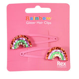 M&S Rex London Rainbow Glitter Hair Clips- Buy online at McGrocer
