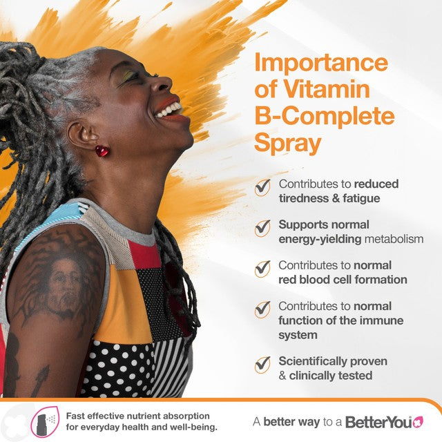 Better You Vitamin B Complete Oral Spray Peach Flavoured 25ml - British product