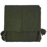 M&S M&S Knitted Tassel Throw, Dark Green- Buy online at McGrocer