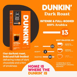 Dunkin Dark Roast Nespresso compatible coffee pods, imported from the UK