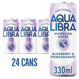 Aqua Libra blueberry and pomegranate flavoured sparkling water can - British product