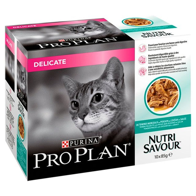Pro Plan NutriSavour Delicate wet cat food with ocean fish (British brand)