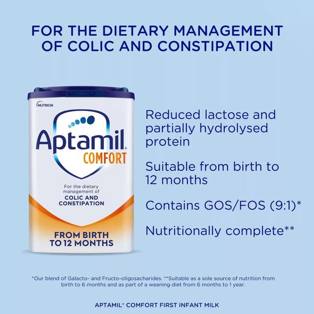 Aptamil Comfort baby milk formula tin - British product