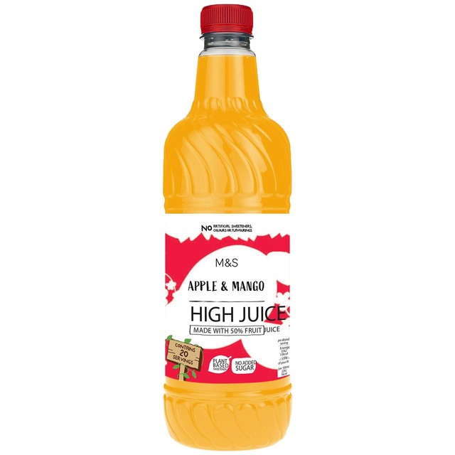 M&S apple mango high juice squash 1L imported from the UK