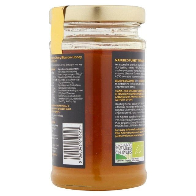 Tiana cherry blossom raw active honey 250g (British brand)