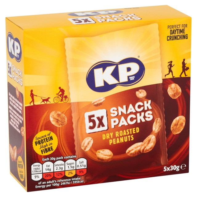 KP Dry Roasted Peanuts Multipack 5 x 30g, UK version