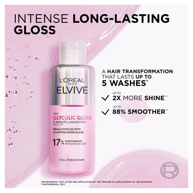 L'Oreal Elvive Glycolic Gloss Rinse-Off Hair Treatment 200ml, UK version