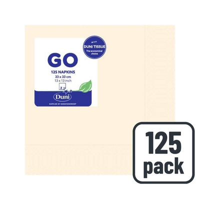 Duni Cremfarbene kompostierbare Papierservietten 125er Packung